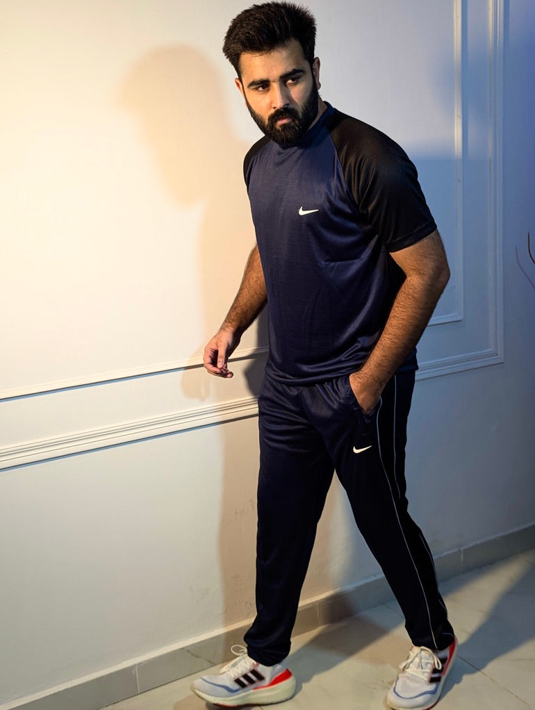 Nike Dri-Fit Tracksuit – Black & Blue