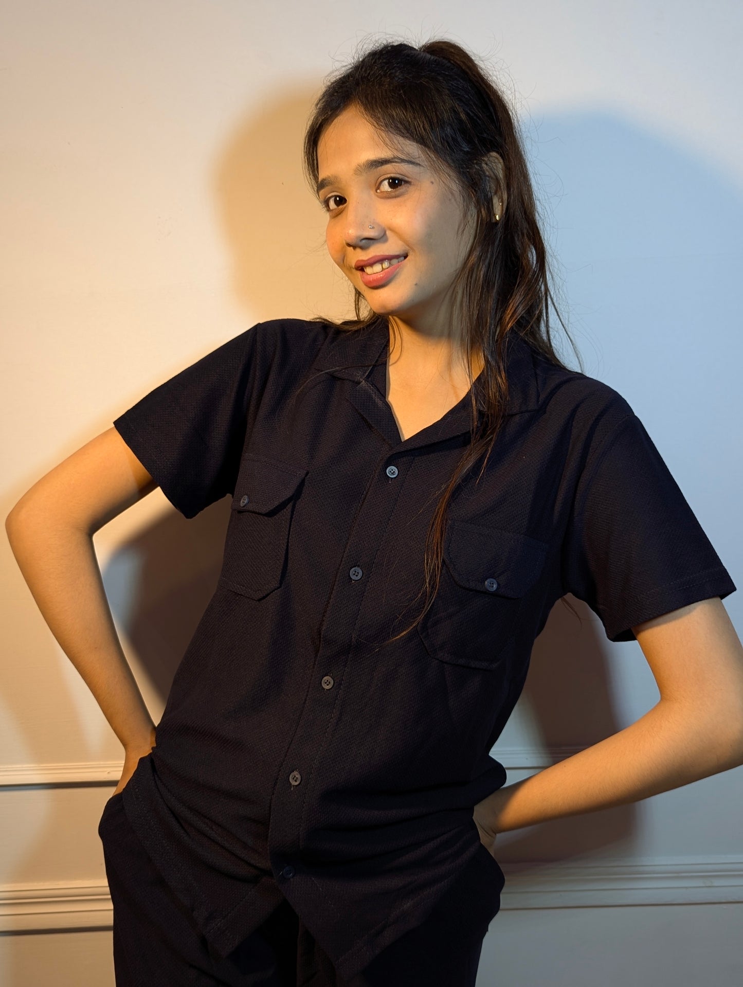 Safari Summer Tracksuit – Black (Double Pocket) (Unisex)