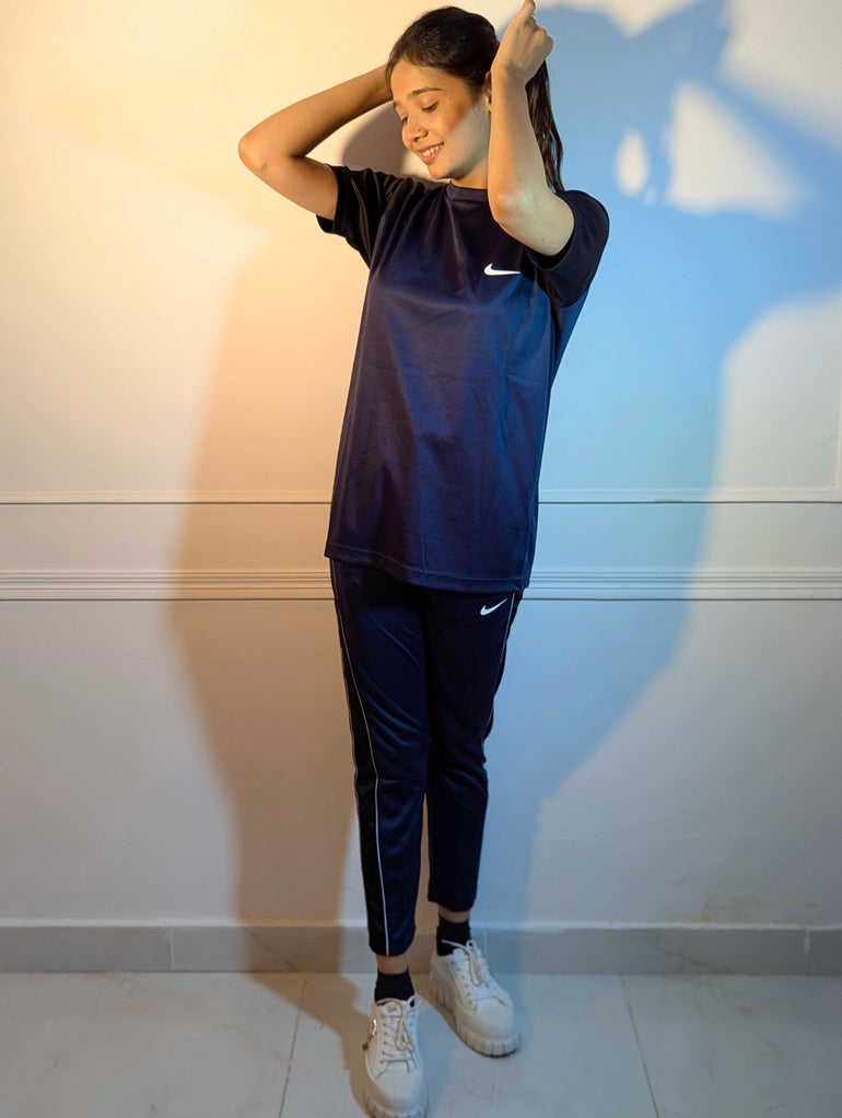 Nike Dri-Fit Tracksuit – Black & Blue