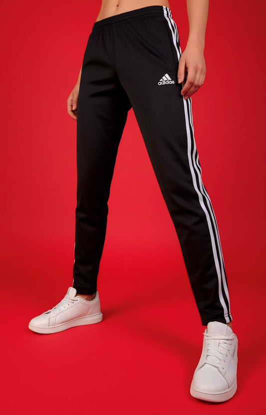 Black 3-Stripes Summer Trouser