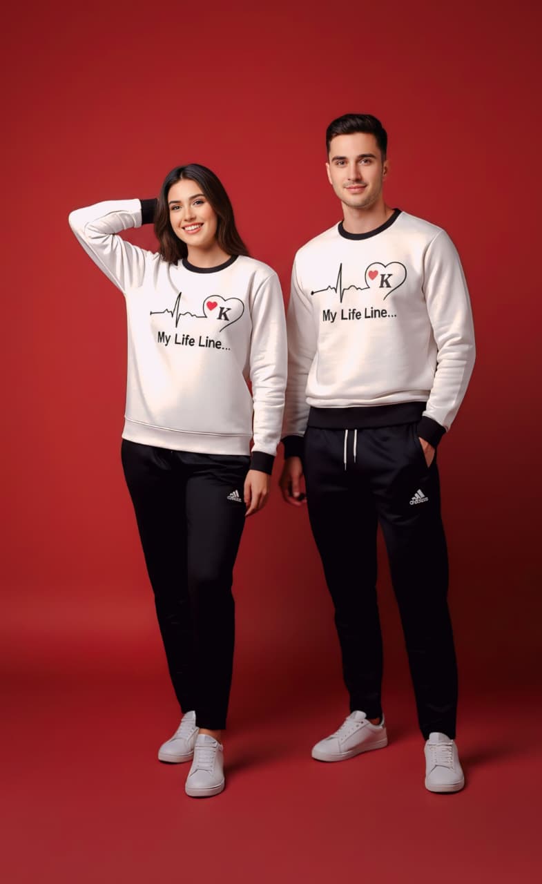 Cream & Black Sweatshirt Tracksuit (Unisex)