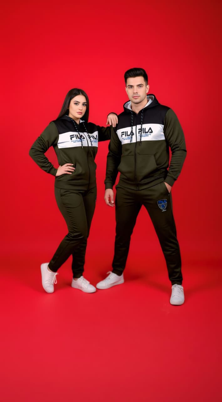 Green Black & White Zipper Tracksuit (Unisex)