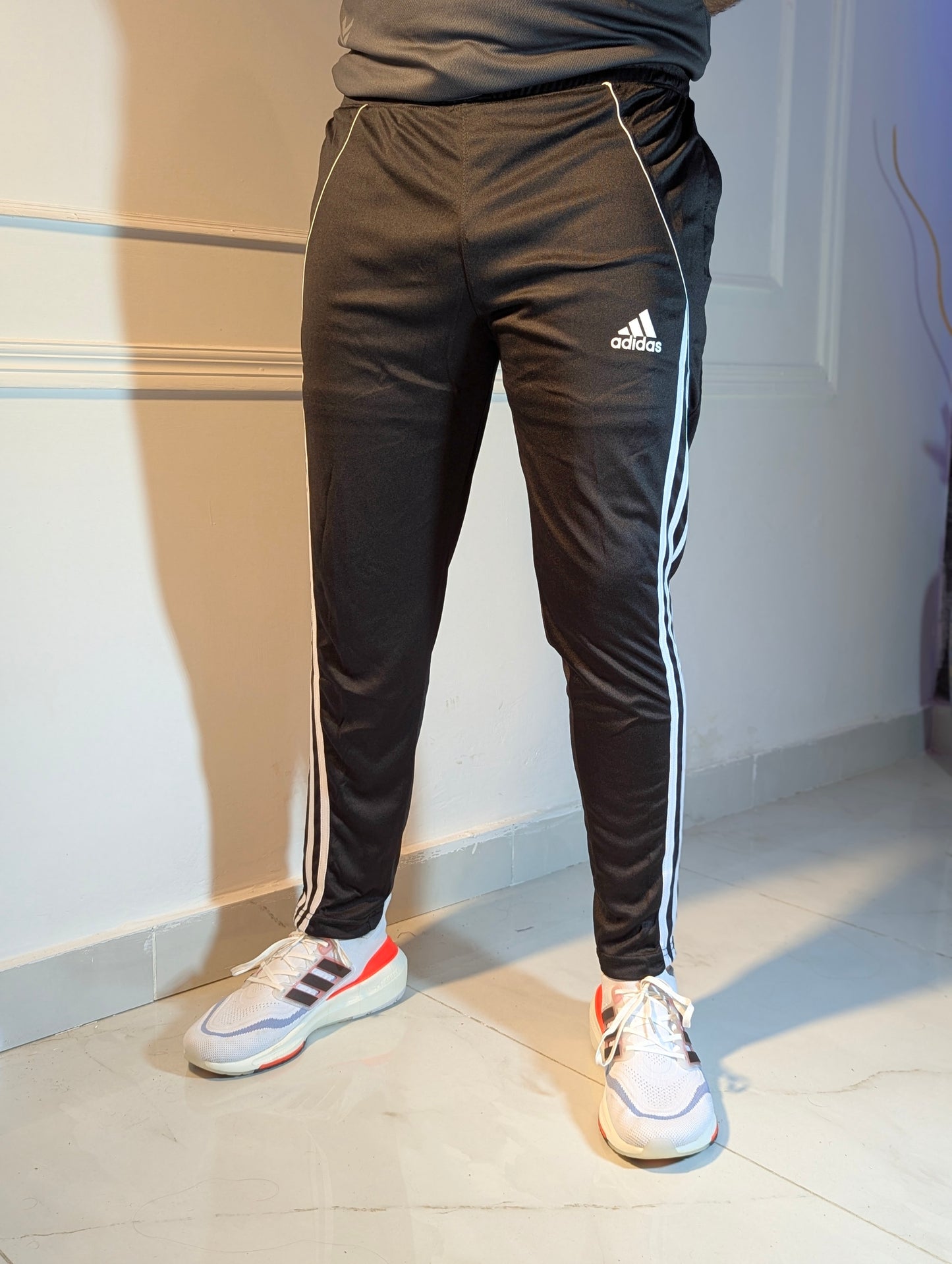 Unisex Black 3-Stripes Trouser
