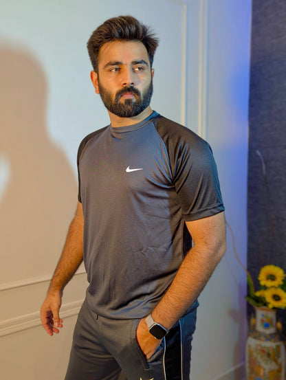 Unisex Dri-Fit Tracksuit – Grey & Black