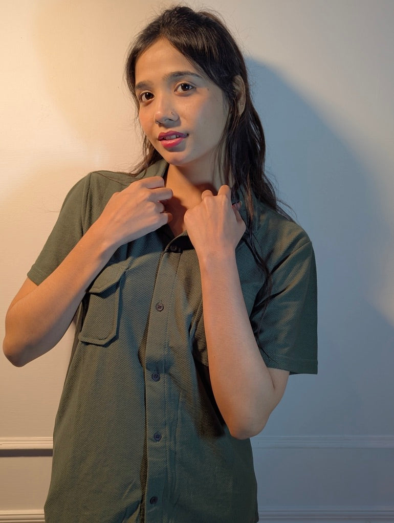 Safari Summer Tracksuit – Olive Green (Double Pocket) (Unisex)