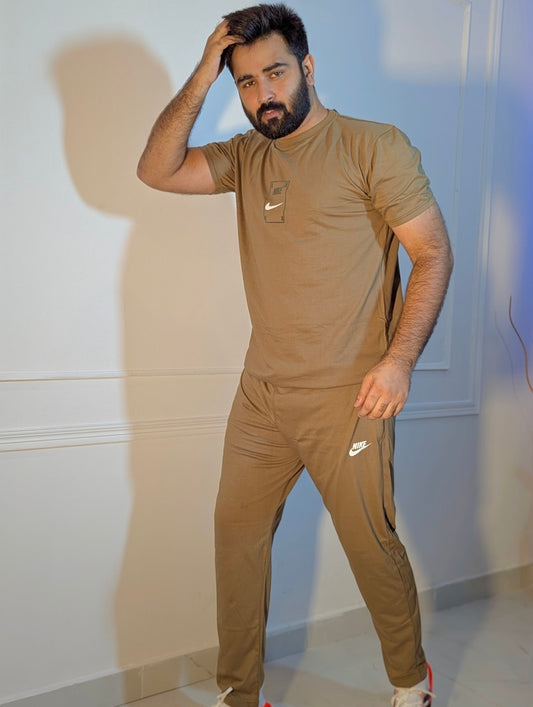 BEIGE BROWN NIKE JERSEY TRACKSUIT MEN/WOMEN