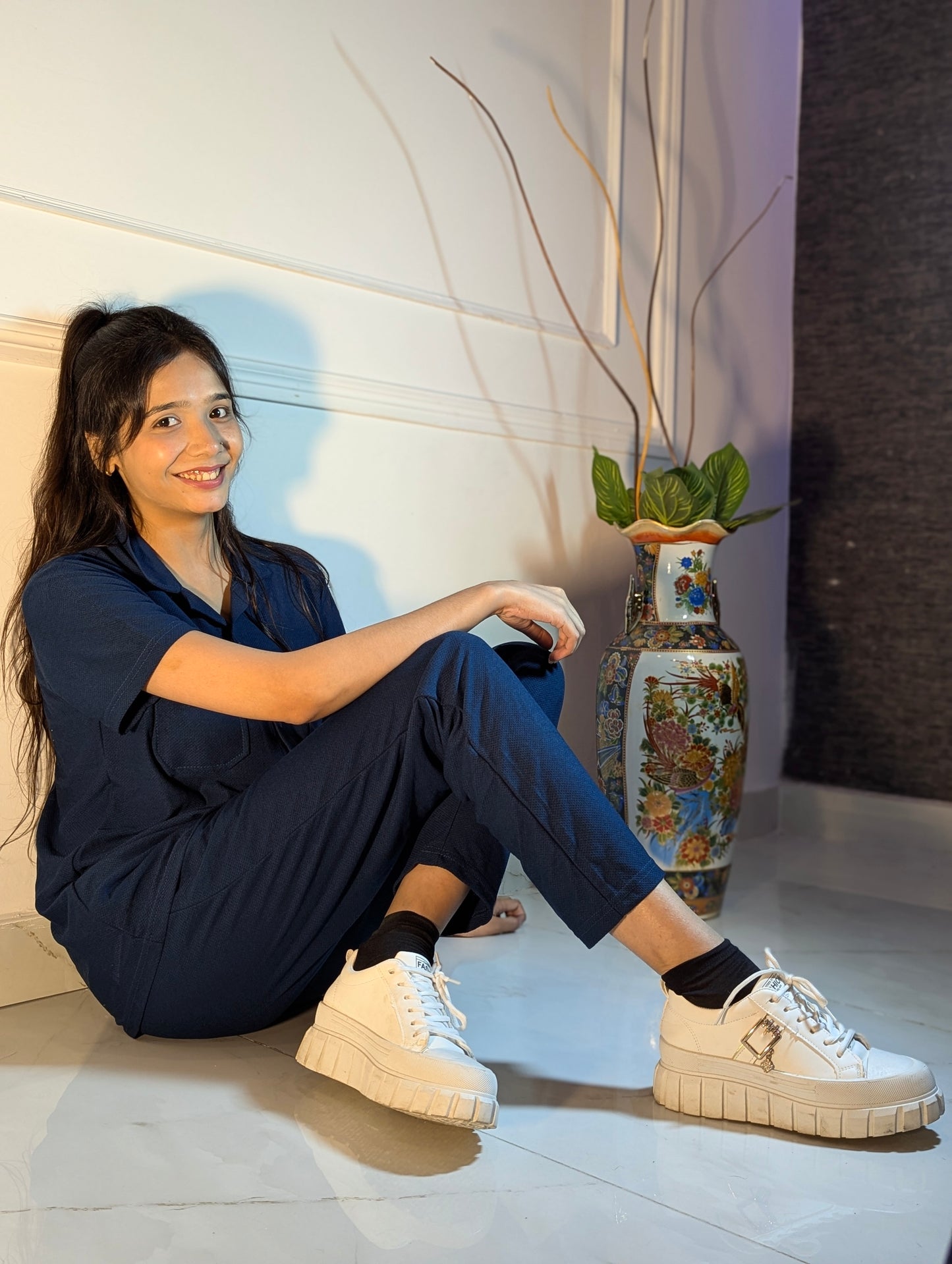Safari Summer Tracksuit – Navy Blue (Double Pocket) (Unisex)