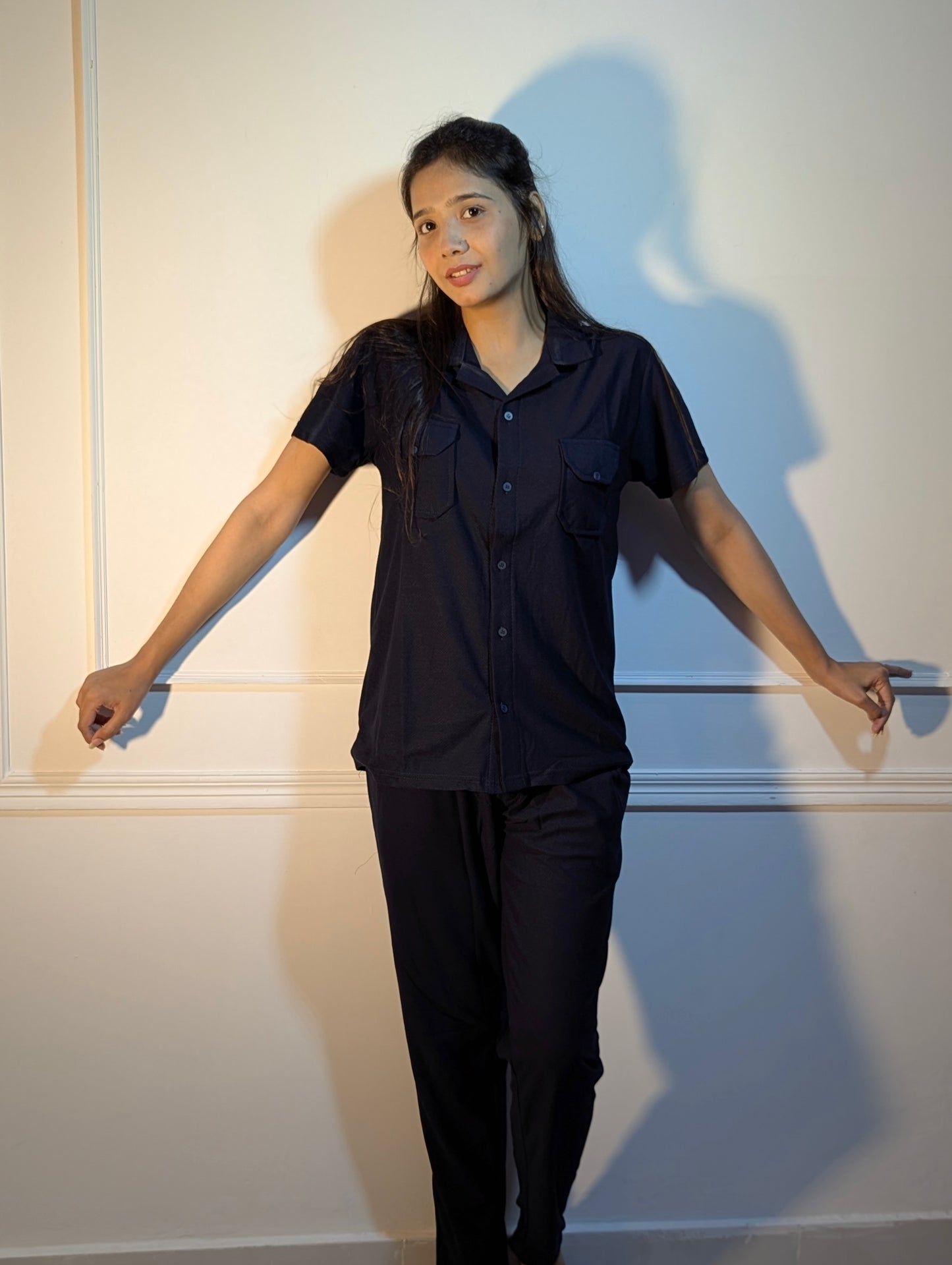 Safari Summer Tracksuit – Black (Double Pocket) (Unisex)
