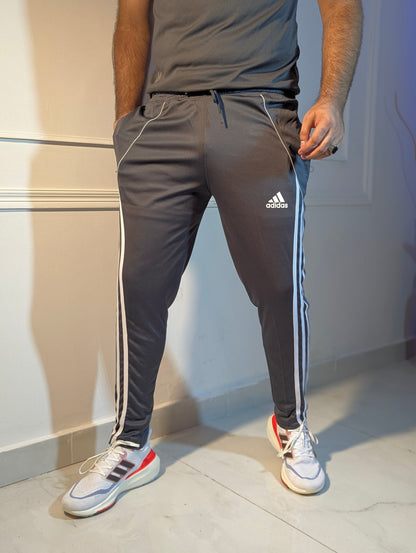 Unisex Grey 3-Stripes Trouser