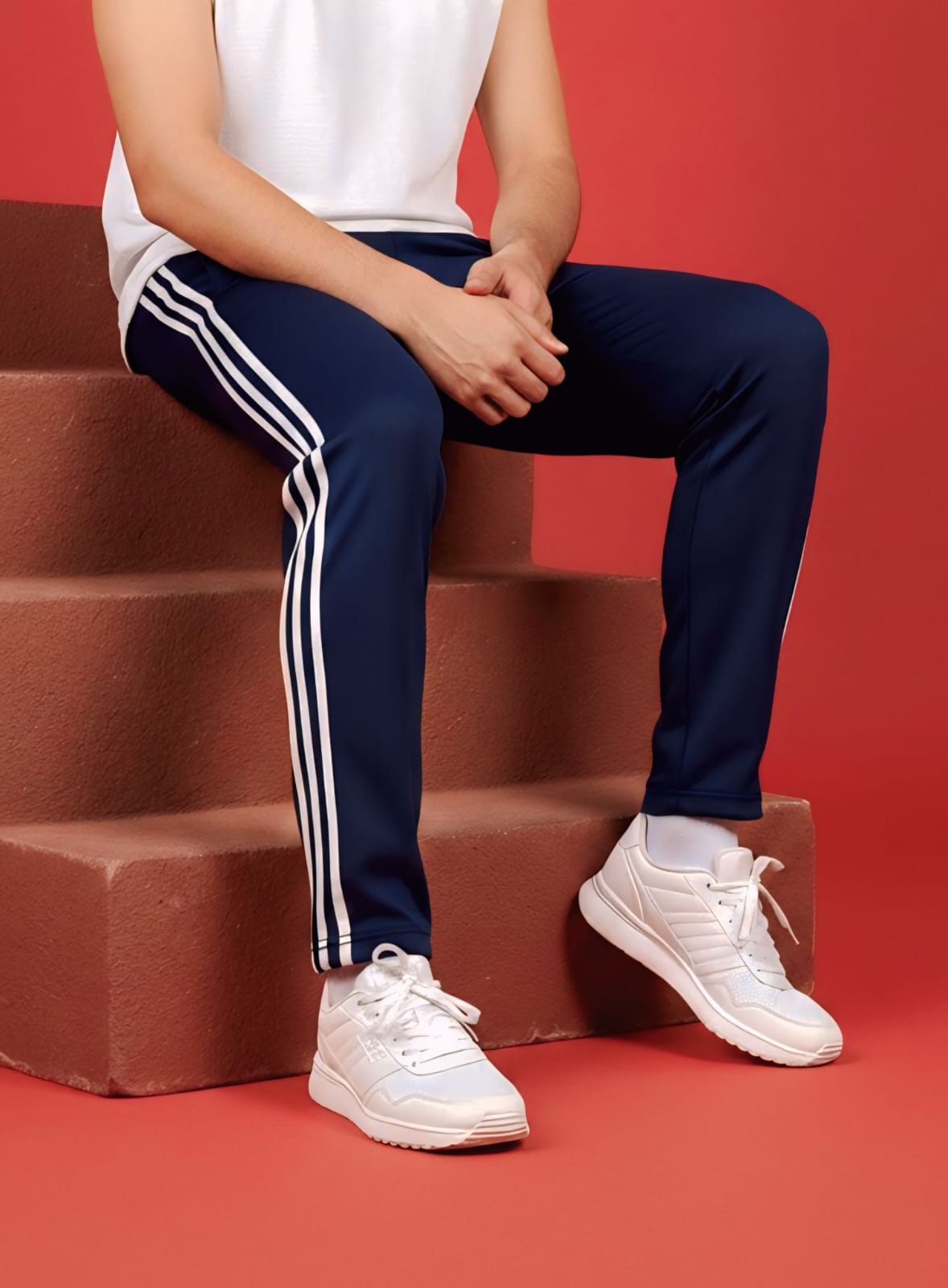 Blue 3-Stripes Summer Trouser