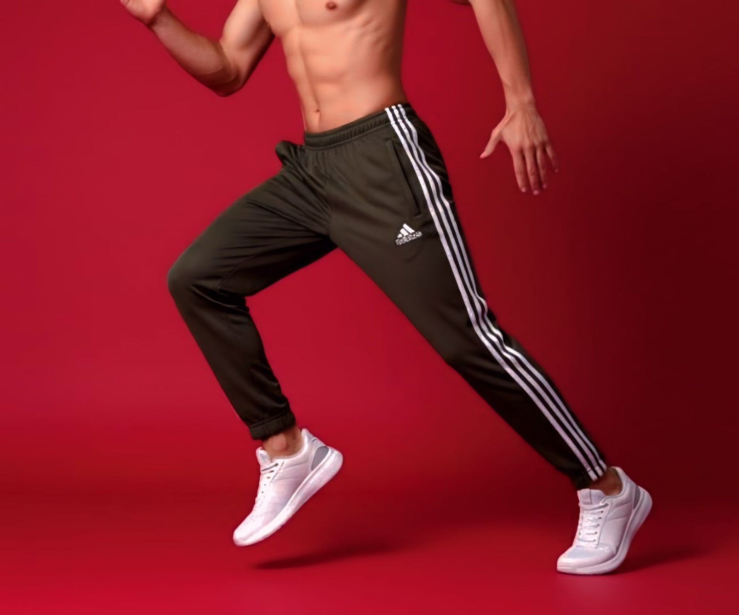 Olive Green 3-Stripes Summer Trouser