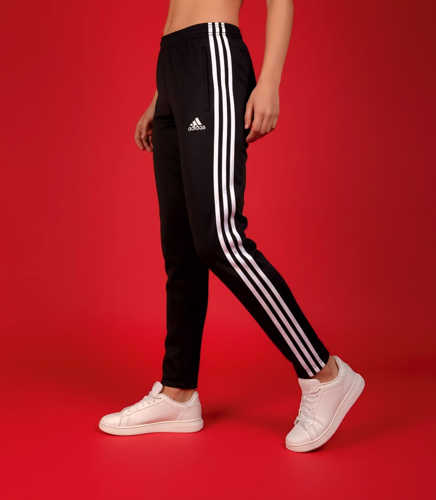 Black 3-Stripes Summer Trouser