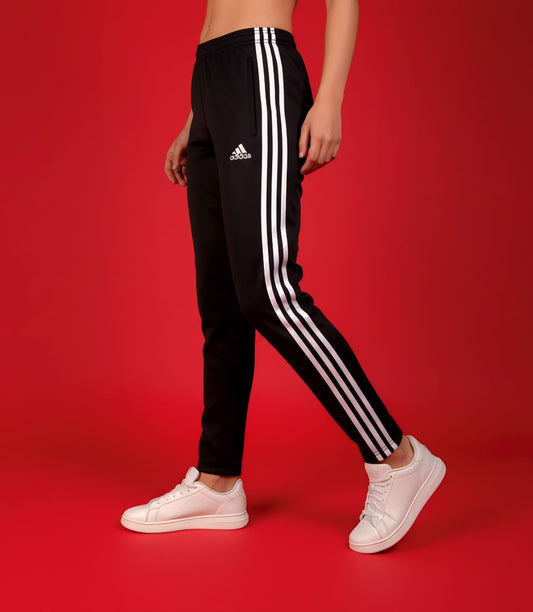 Black 3-Stripes Summer Trouser