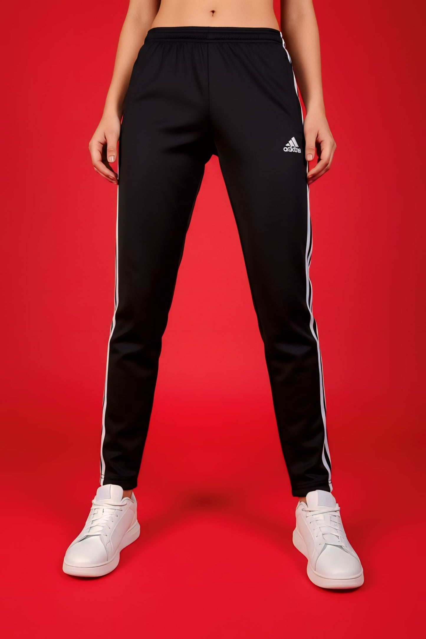 Black 3-Stripes Summer Trouser