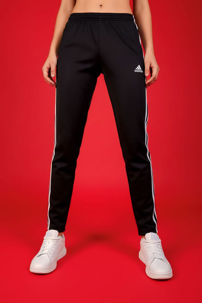 Black 3-Stripes Summer Trouser