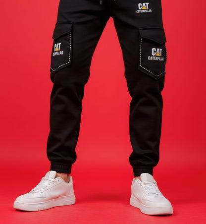 Black Cargo 4 Pocket Winter Trousers