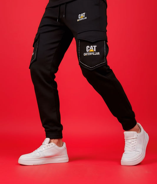 Black Cargo 4 Pocket Winter Trousers
