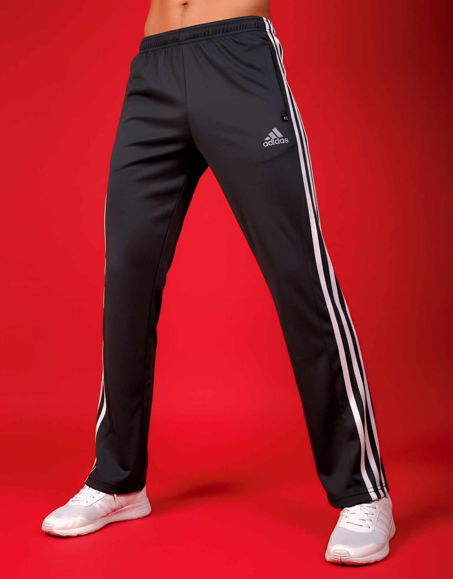 Gray 3-Stripes Summer Trouser