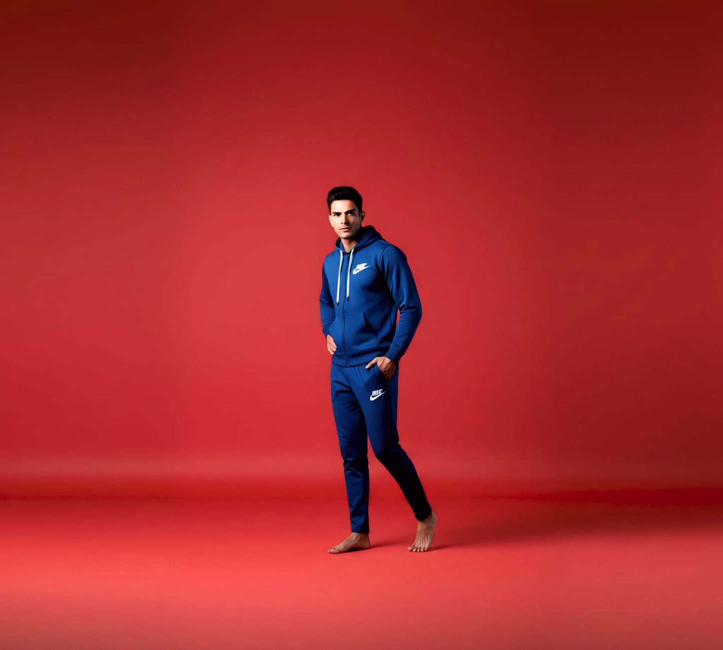 Blue Zipper Hoodie Tracksuit (Unisex)