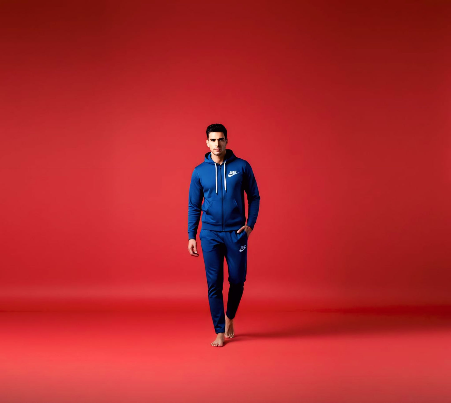 Blue Zipper Hoodie Tracksuit (Unisex)