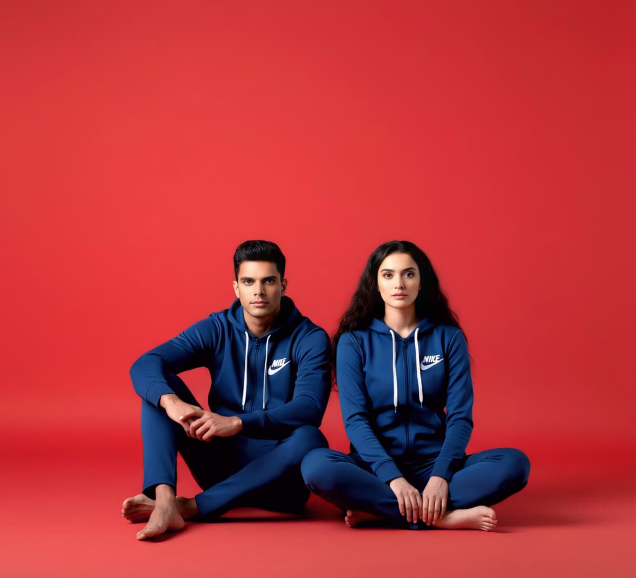 Blue Zipper Hoodie Tracksuit (Unisex)