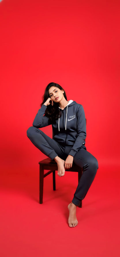 Grey NIK Zipper Tracksuit (Unisex)