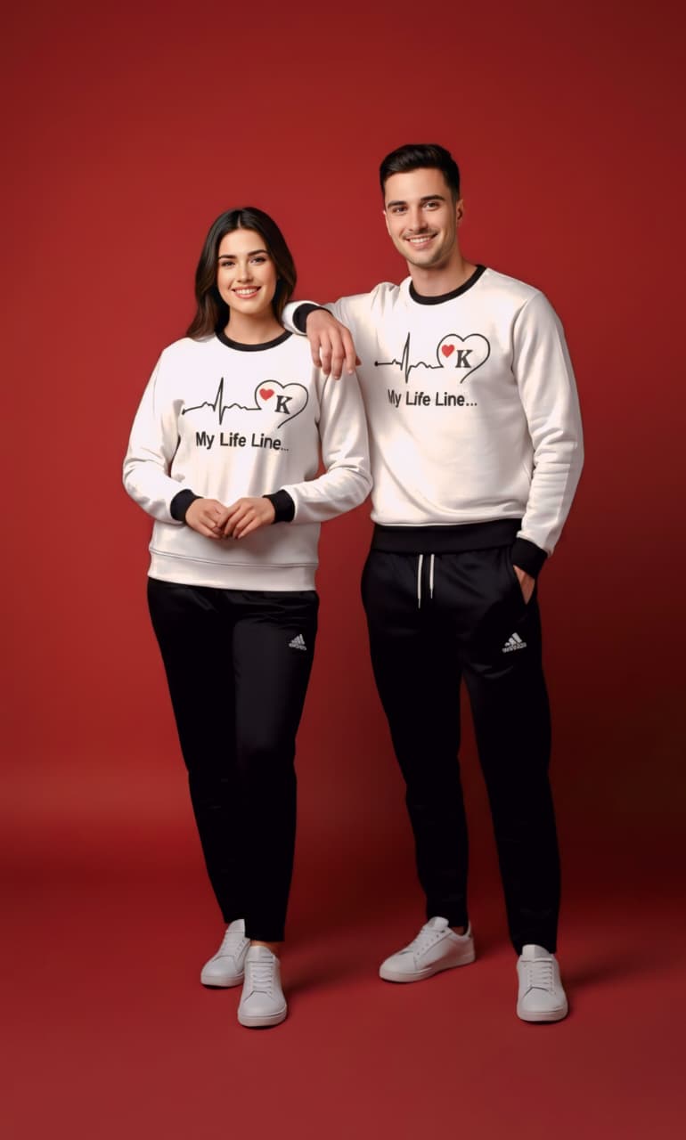 Cream & Black Sweatshirt Tracksuit (Unisex)