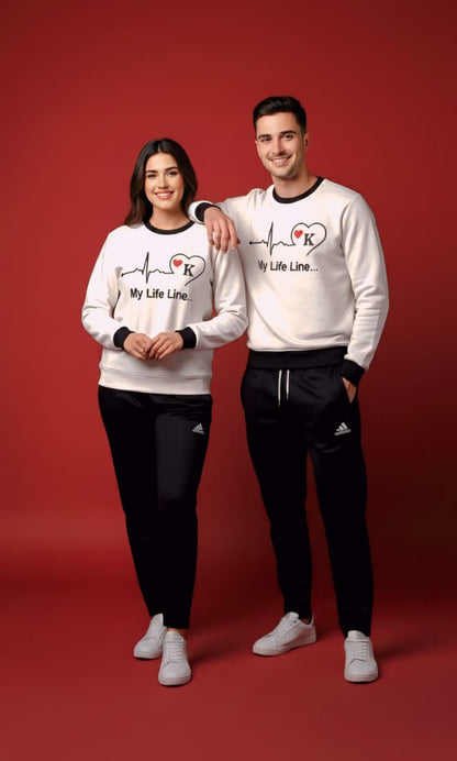 Cream & Black Sweatshirt Tracksuit (Unisex)