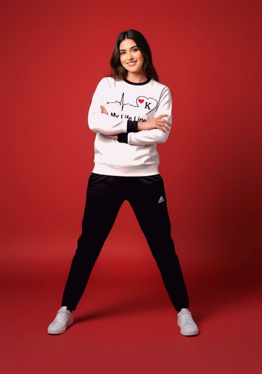 Cream & Black Sweatshirt Tracksuit (Unisex)