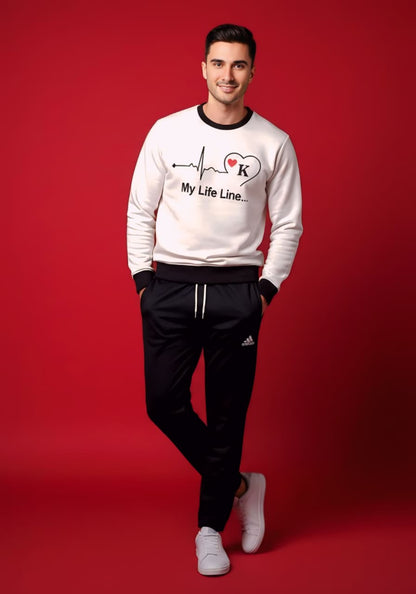 Cream & Black Sweatshirt Tracksuit (Unisex)