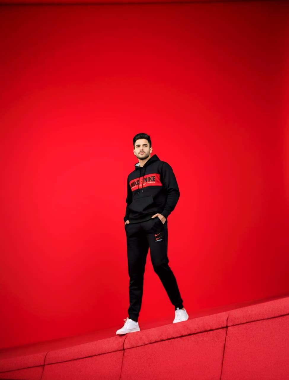 Black & Red Hoodie Tracksuit (Unisex)