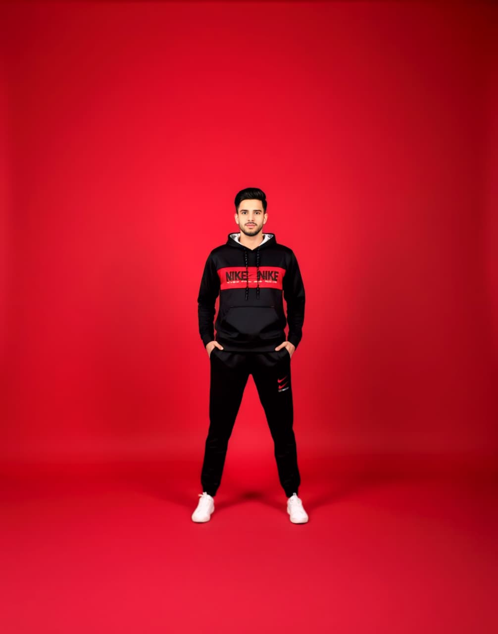 Black & Red Hoodie Tracksuit (Unisex)