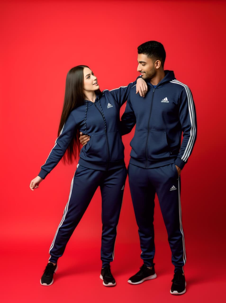 Blue 3-Stripes Zipper Tracksuit (Unisex)