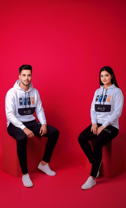 White & Black Hoodie Tracksuit (Unisex)