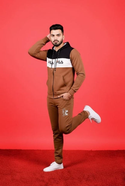 Brown Zipper Tracksuit (Unisex)