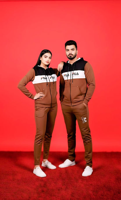 Brown Zipper Tracksuit (Unisex)