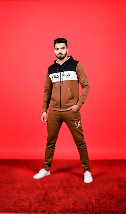 Brown Zipper Tracksuit (Unisex)