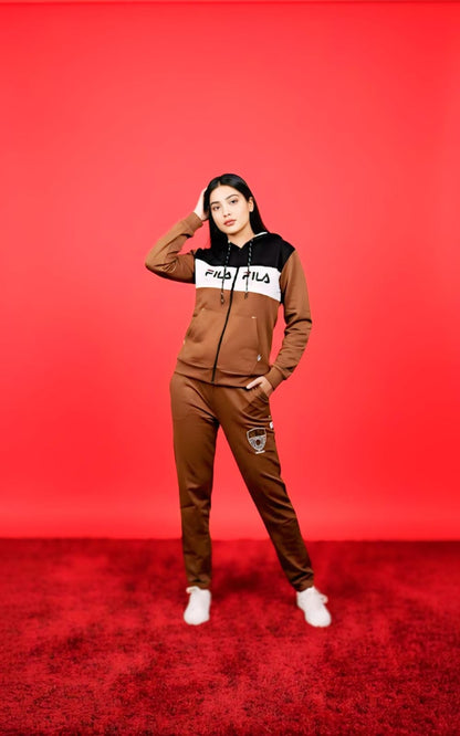 Brown Zipper Tracksuit (Unisex)