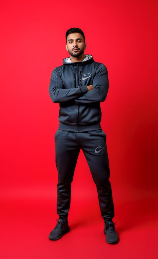 Grey NIK Zipper Tracksuit (Unisex)