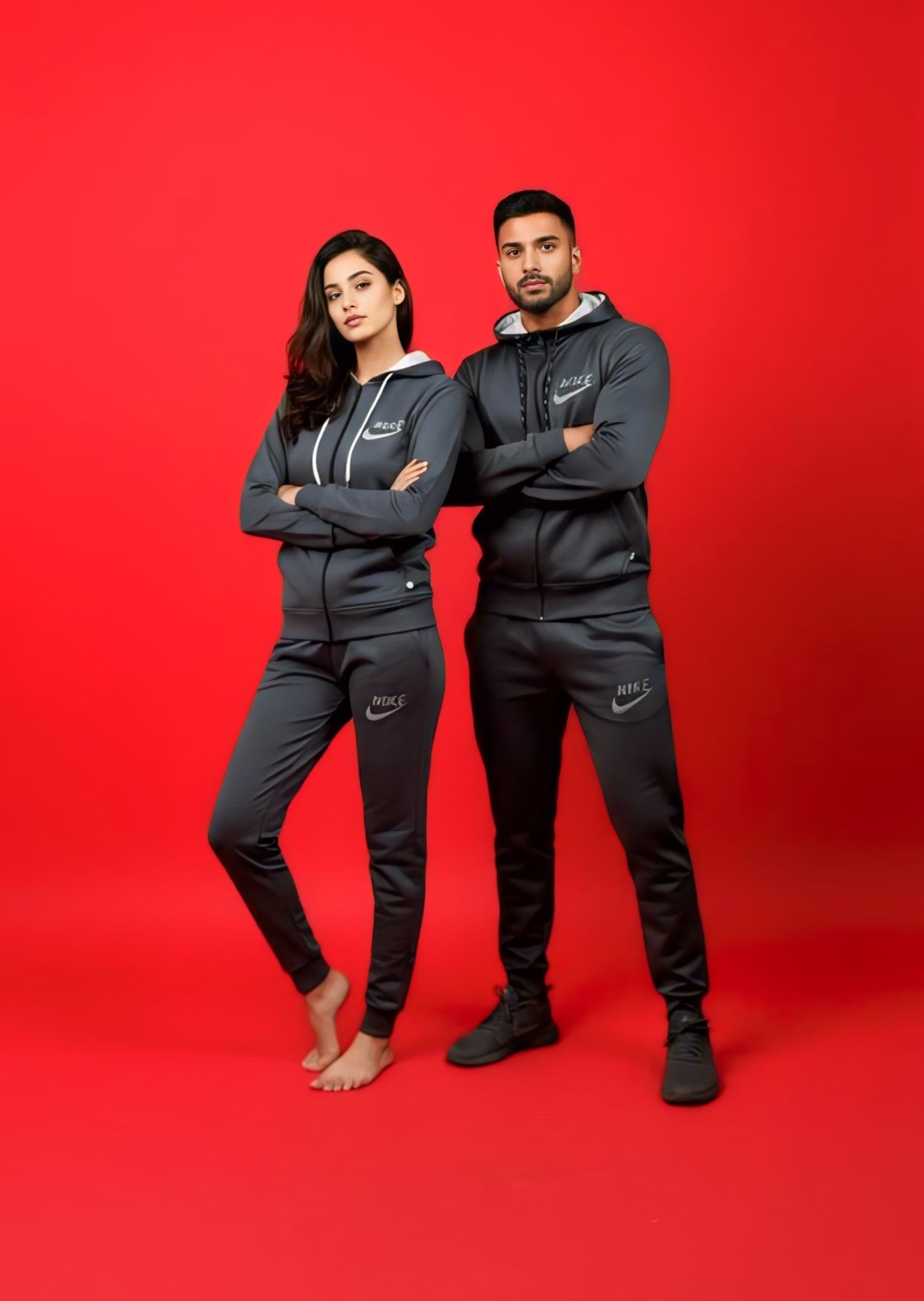 Grey NIK Zipper Tracksuit (Unisex)